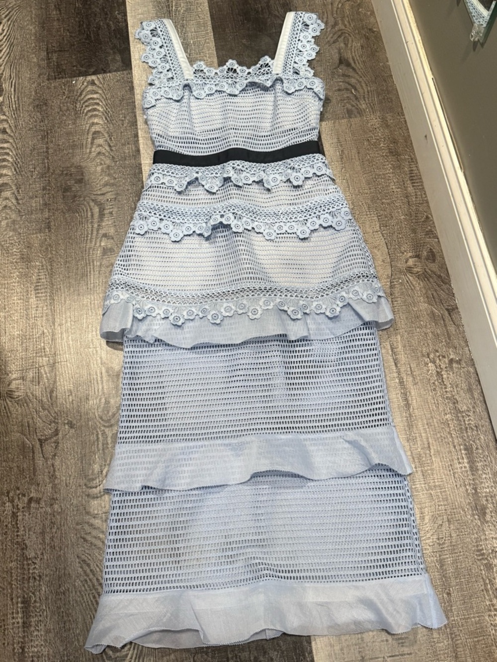 Self-Portrait Petunia Crochet Midi Dress